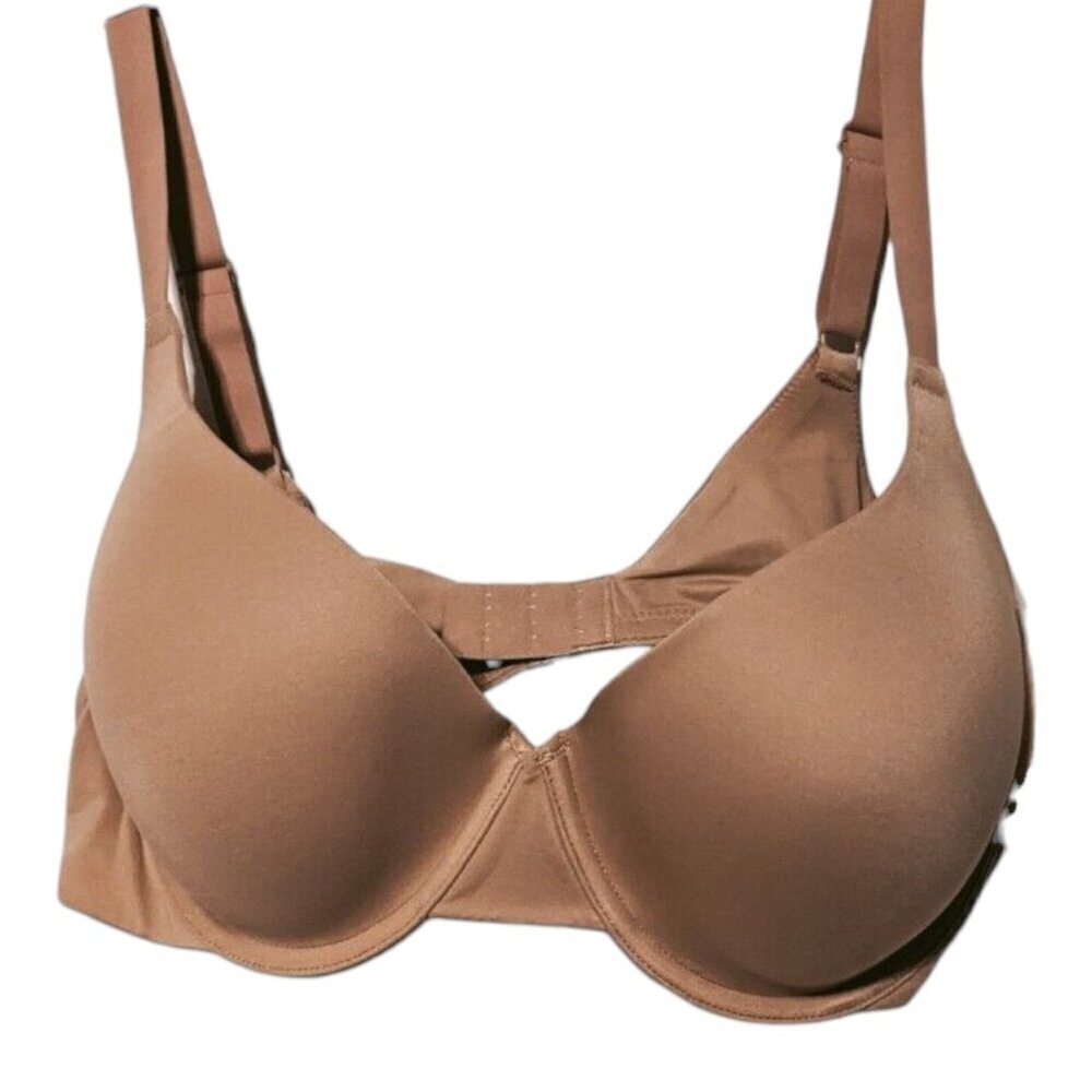 NWT - Amazon Essentials Classic Tan Padded Underwire T-Shirt Bra - Size 32D